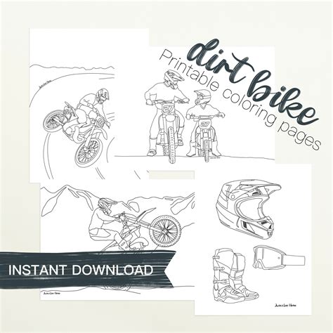 Dirt Bike Coloring Pages Dirt Bike Printables Digital - Etsy