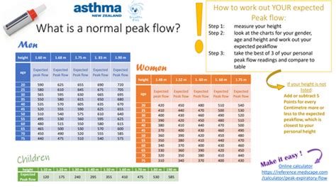 Peak Flow Chart – Asthma New Zealand