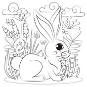 Cute Bunny Rabbit coloring page | Free Printable Coloring Pages