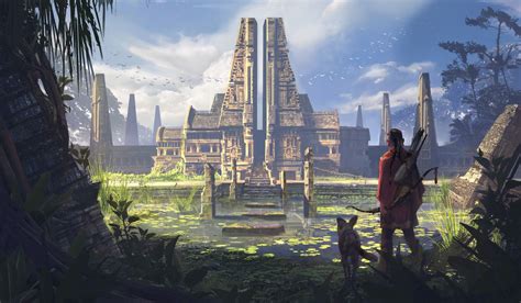 Ancient Temple , Hakob Minasian | Fantasy landscape, Ancient temples, Fantasy art landscapes