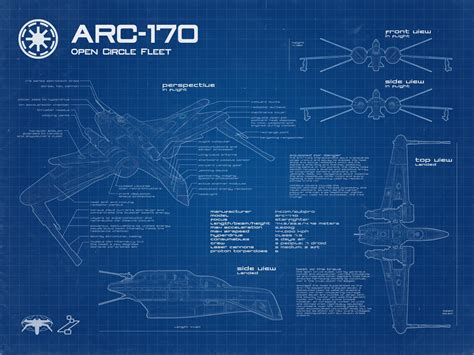 ARC-170 Blueprint [OC] : r/StarshipPorn