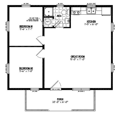 24x30 Pioneer Certified Floor Plan #24PR1201 | Cabin floor plans, How to plan, Cottage floor plans