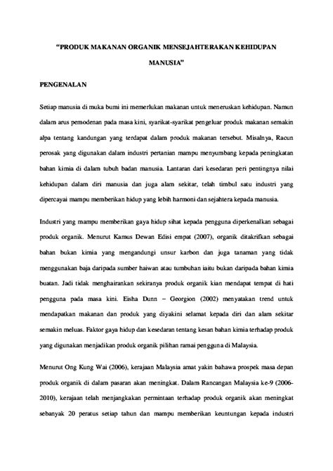 (PDF) " PRODUK MAKANAN ORGANIK MENSEJAHTERAKAN KEHIDUPAN | Nor Mazlina Mohamad Amin - Academia.edu