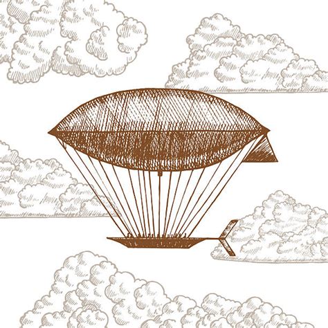 Hot Air Balloon Blimp Old Fashioned Backgrounds Illustrations, Royalty ...