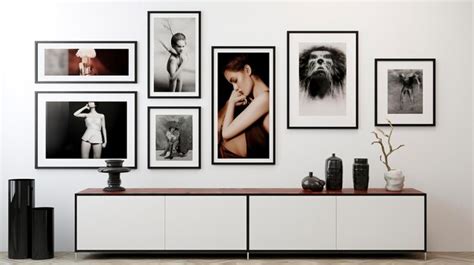 Premium AI Image | A photo of a gallery wall with framed art