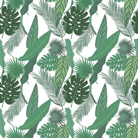 Colorful tropical background with jungle plants, palm leaves. Floral ...