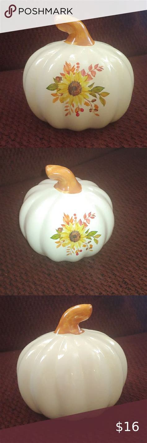 LAST ONE Flower pumpkin decor Decorative Pieces, Decorative Jars, Pumpkin Flower, Pumpkin ...