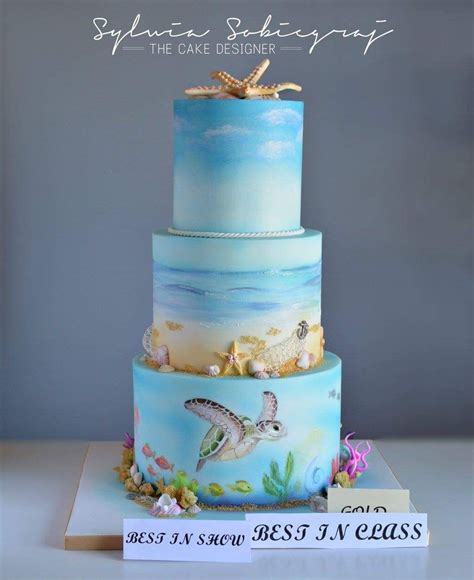 Pin By Kimberly Boytin On Cool Cakes | Wedding Cakes, Themed | Ocean birthday cakes, Ocean cakes ...