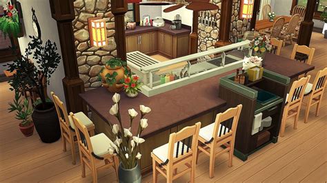 Italian Delicacies in Family Bistro. The Sims 4 | Sims, Sims 4 restaurant, Sims 4 houses