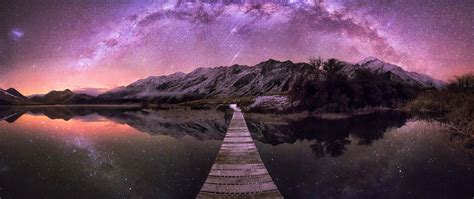 2560x1080 Resolution Galaxy Stars Over Mountain 2560x1080 Resolution Wallpaper - Wallpapers Den