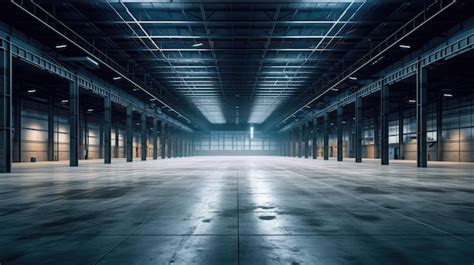 Premium AI Image | Warehouse or industry building interior