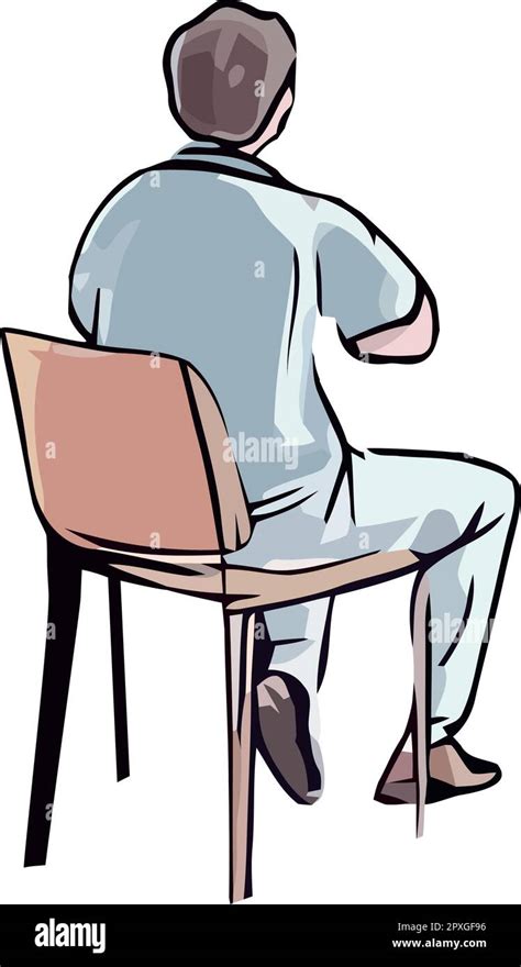 man sitting in chair back view Stock Vector Image & Art - Alamy