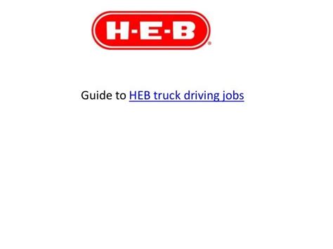 HEB truck driving jobs