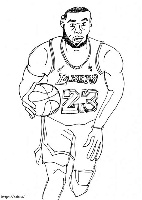 Lebron James Sketch coloring page