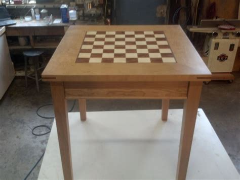 Hand Crafted Cherry Chess Table by Puddle Town Woodworking | CustomMade.com