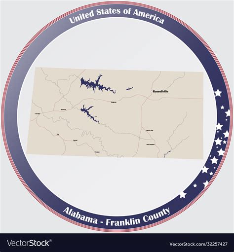 Map franklin county in alabama Royalty Free Vector Image