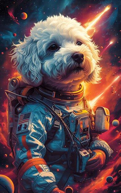 Premium Photo | Portrait of Bichon Frise Dog With a Futuristic Spacesuit Equipped With a Cyber ...