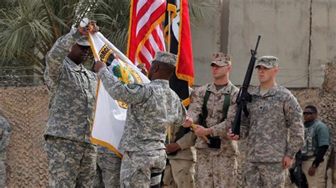 U.S. military lowers flag, marking end of Iraq War 10 years ago this ...