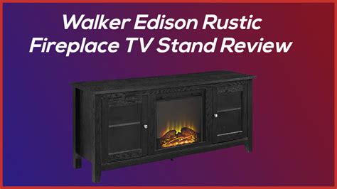 Walker Edison Rustic Wood and Glass Fireplace TV Stand Review – TV ...