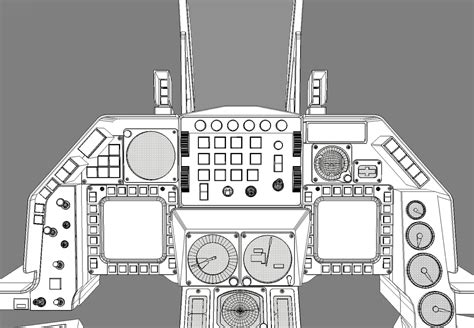 f-16 cockpit 3d model