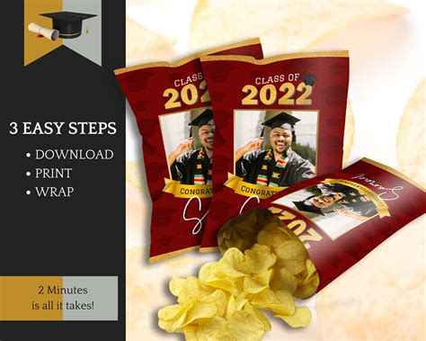 Chip Bag Template Editable Graduation Party Class of 2023 - Etsy