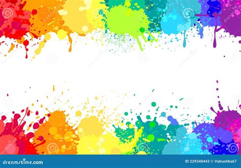 Colorful Paint Splatter Background, Painted Rainbow Splashes. Colored ...