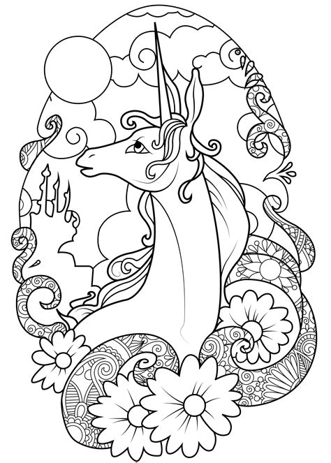 Fairy unicorn - Unicorn Coloring Pages for adults