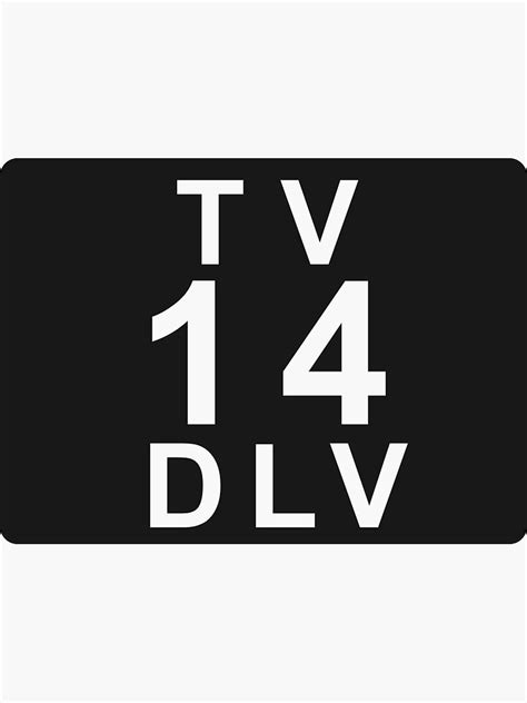 "TV 14 DLV (United States) black" Sticker by bittercreek | Redbubble