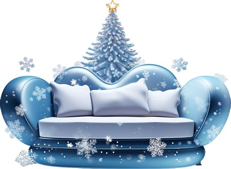 AI generated Christmas tree and modern sofa in 3d rendering 35594253 PNG