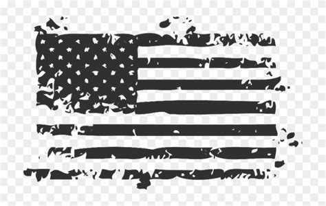 Distressed American Flag Decal Black And White
