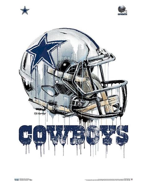 Dallas Cowboys Drip Helmet Logo Poster