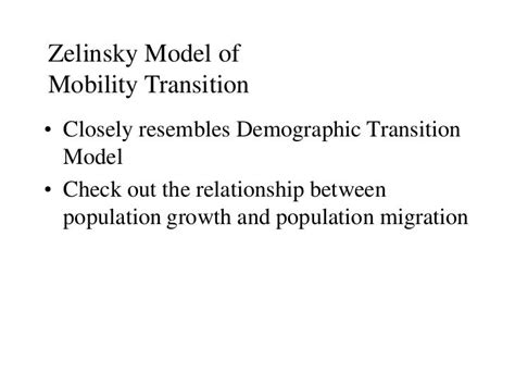 Migration transition model