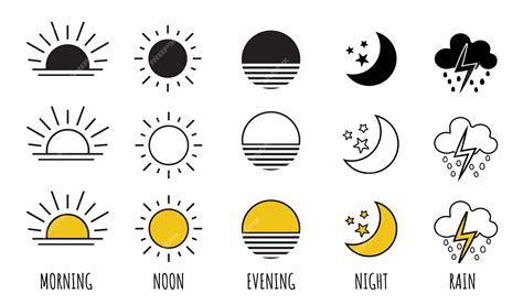 Premium Vector | Parts of the Day Morning, Afternoon, Noon, Evening ...