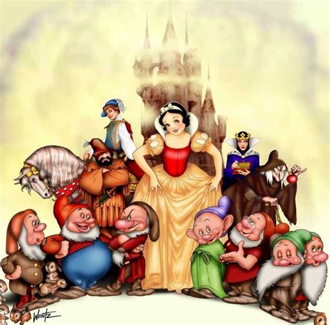 Snow White characters via www.Facebook.com/DisneylandForMisfits | Snow white art, Disney ...