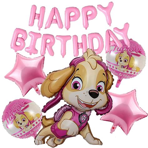 Buy HIGHLAND Skye Paw Patrol Balloons Happy Birthday Banner for Paw ...