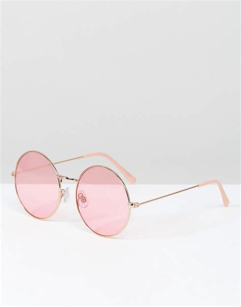 Rose Gold Round Glasses with Pink Lens – Norway