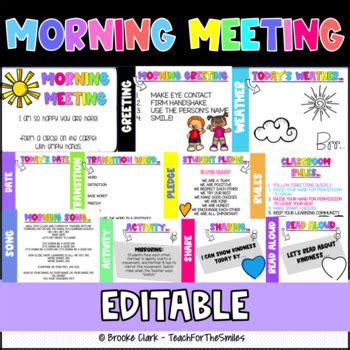 Morning Meeting Editable PowerPoint Slides by TeachForTheSmiles | TpT