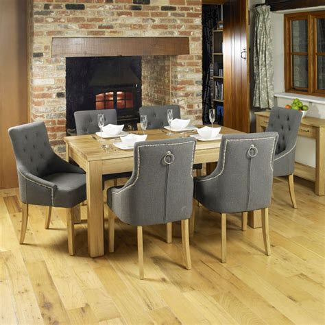 Mobel Solid Oak Furniture Medium Dining Table and Six Luxury Chairs