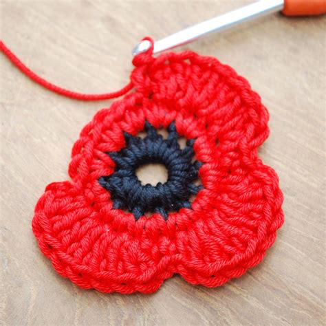 Remembrance Poppy Crochet Project | EMMA LEITH | Crochet poppy pattern, Crochet flower patterns ...