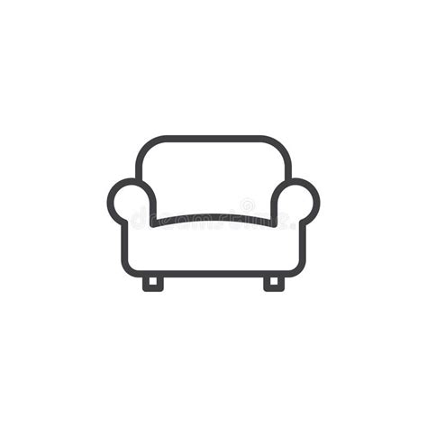 Sofa, couch line icon, outline vector sign. Linear style pictogram isolated on w , #affiliate, # ...