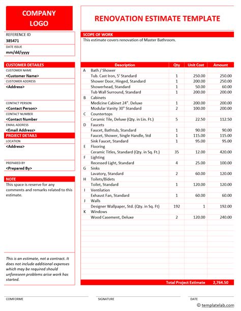 28 Free Estimate Template Forms [Construction, Repair, Cleaning...]