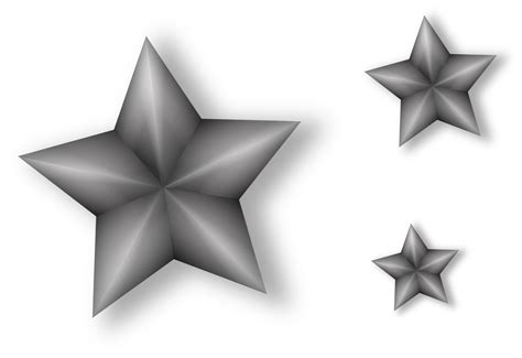 Clipart - 3 Metal Stars with Transparency