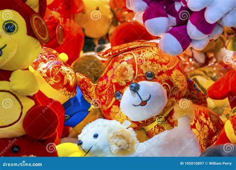 Red Dogs Chinese Lunar New Year Decorations Beijing China Stock Image - Image of culture ...