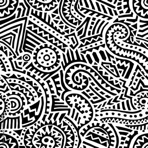 Black and white tribal pattern. Ethnic and aztec motifs. Bohemian print ...