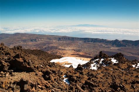 View at the Top of the Volcano Teide in Tenerife Stock Image - Image of ...