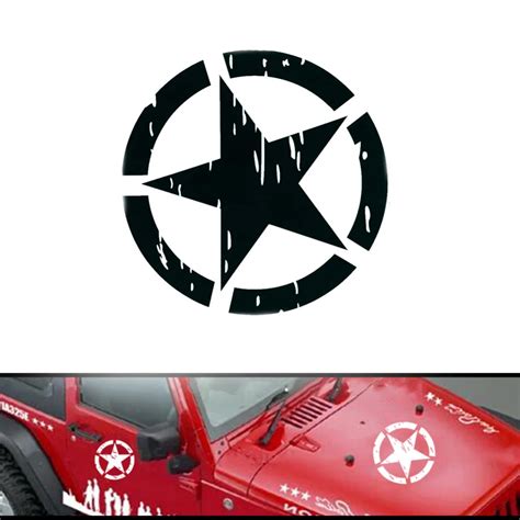 1PCS Five pointed Star Car Decal Vinyl Graphics Side stickers Body Decals Generic sticker for ...