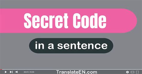 Use "Secret Code" In A Sentence