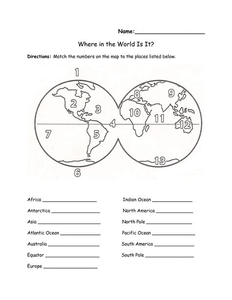 7 Continents Cut Outs Printables | World Map Printable | World Map | Continents Worksheet ...