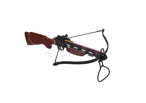 Modern Crossbow with a Wooden Stock Isolate on a White Back. Quiet Weapon for Hunting and Sports ...