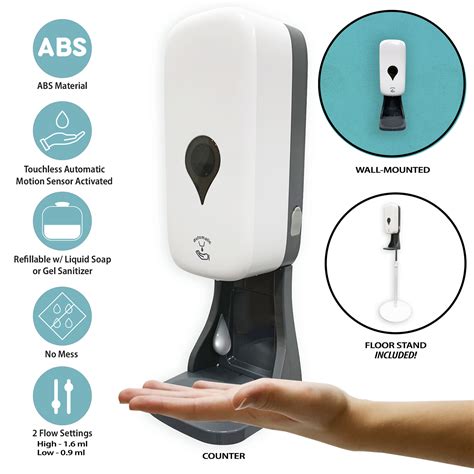 Touchless Hand Sanitizer & Soap Dispenser Station with Floor Stand - T.Mak's International Inc.